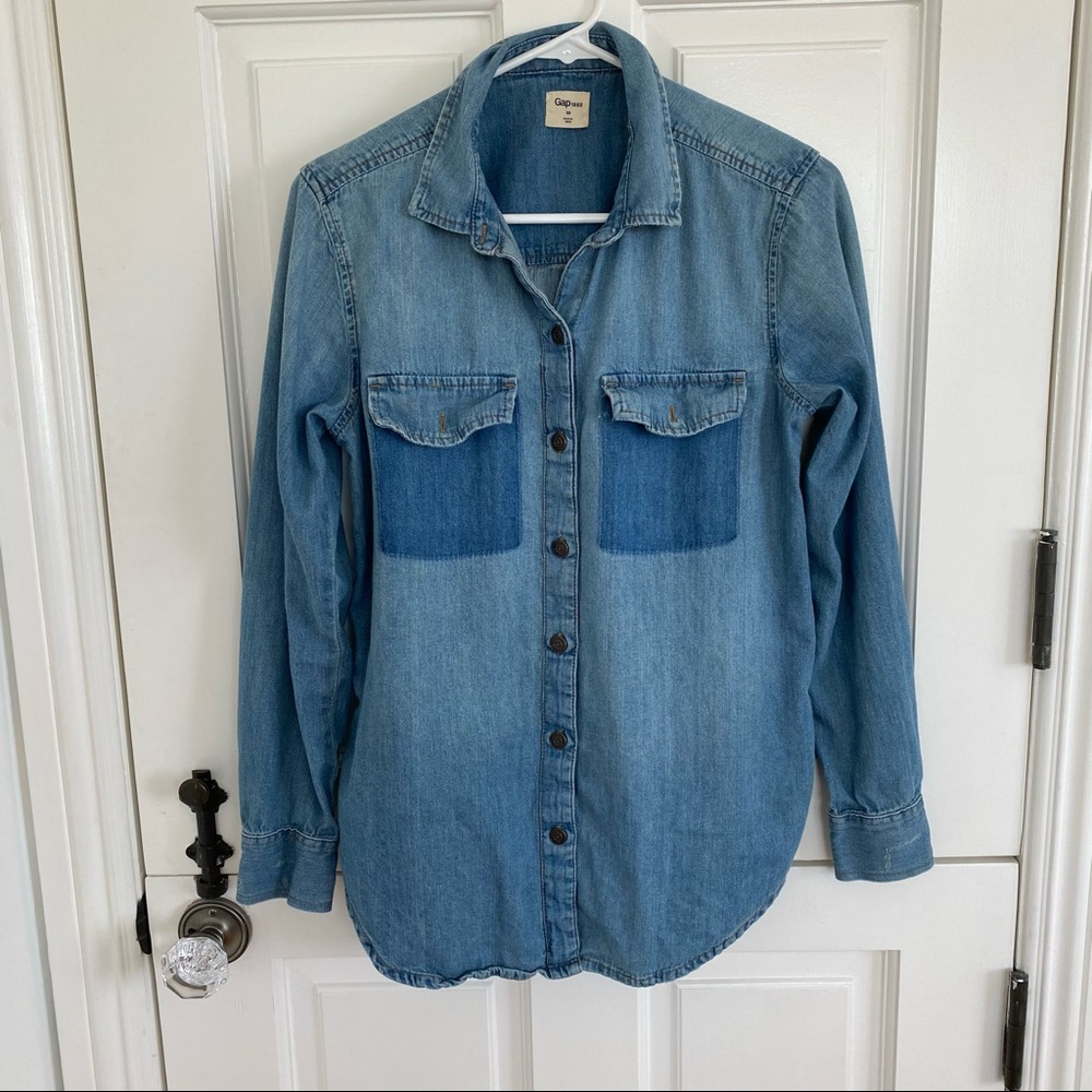 Gap 1969 Denim Button-Down Top - Picture 1 of 7